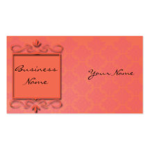 Berry and Papaya Damask Business Card