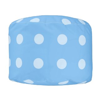 Berry Blue Polka-dot Pouf Round Pouf