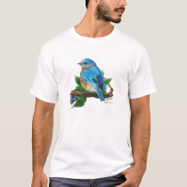Berry Bluebird t-shirts by pawtraitart Berry Bluebird t-shirts