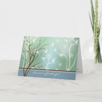 Berry Branch Holiday Card - Teal