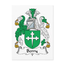 Berry Family Crest postcards