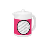 Berry Pink Bold Personalized Photo Teapot