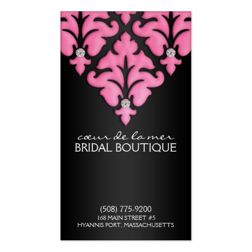 Berry Pink Diamond Damask Appointment Cards Business Cards