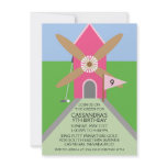 Berry Pink Miniature Golf Windmill Birthday Party Announcement