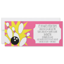 Berry Pink Rolling Good Time Bowling Party Invite