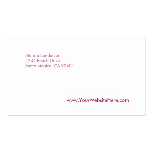 Berry Pink, Sand Dollar Business Cards (back side)