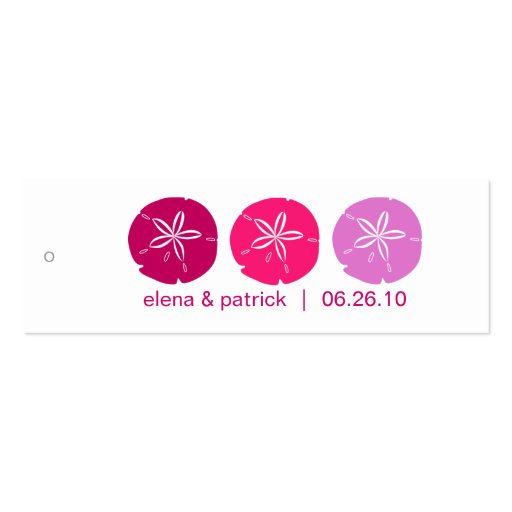 Berry Pink Sand Dollar Gift Tags Business Cards (front side)
