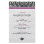 Berry Purple, Black, White Damask Menu Card Full Color Flyer