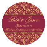 Berry Red Cluster Wedding Thank You Stickers