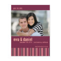 Berry Stripes :: Save the Date Photo Postcard by CSWedding Berry Stripes :: Save the Date Photo Postcard