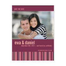 Berry Stripes :: Save the Date Photo Postcard by CSWedding Berry Stripes :: Save the Date Photo Postcard