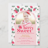 Berry Sweet First Birthday Photo Invitation Zazzle