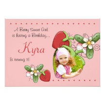 Berry Sweet - Photo Birthday Party  Invitation