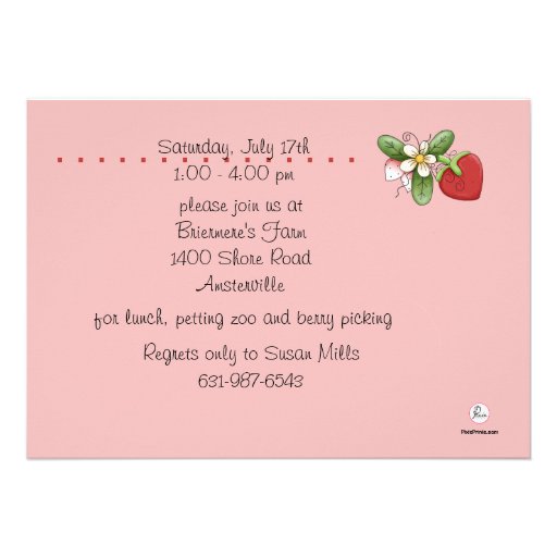 Berry Sweet - Photo Birthday Party  Invitation