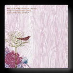 Berry Vintage Wood Grain Tree Bird Damask Envelope