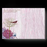 Berry Vintage Wood Grain Tree Bird Damask Envelope