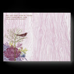 Berry Vintage Wood Grain Tree Bird Damask Envelope