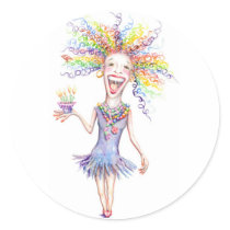 Bertha the Birthday Broad Sticker! stickers