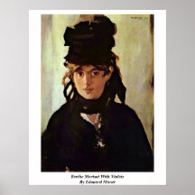 Berthe Morisot With Violets By Edouard Manet Posters