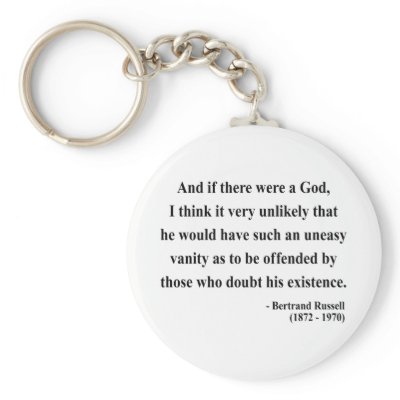 Bertrand Russell Quote 3a Keychains by atheist_store