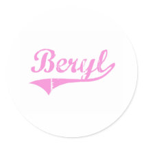 Beryl Classic Style Name Round Stickers