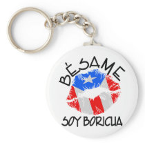 Besame Soy Boricua Kiss Me I'm Puerto Rican Key Chain