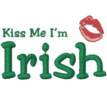 Béseme que soy camiseta bordada para hombre irland