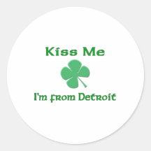 Béseme que soy de Detroit Etiqueta Redonda