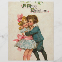 Beso del navidad tarjeta publicitaria