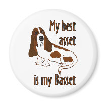 Best Asset Basset Hound Refrigerator Magnet