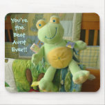 Best Aunt Ever! mousepad Green Frog Stuff Animals
