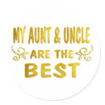 Best Aunt & Uncle Round Stickers