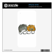 Best Buddies - Two Kitties Decal For iPhone 4S