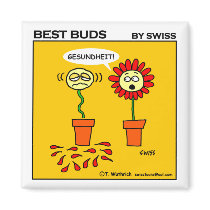 Best Buds Hayfever Flower Kitchen Magnet by Swisstoons Best Buds Hayfever Flower Kitchen Magnet