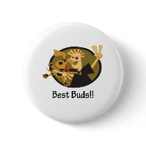Best Buds Man and Dog Buttons