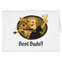 Best Buds Man and Dog Greeting Card