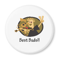 Best Buds Man and Dog Fridge Magnet