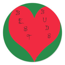 Best Buds Round Sticker