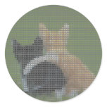 Best cat forever round stickers