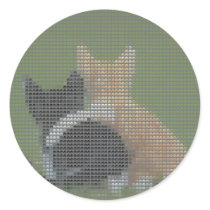 Best cat forever round stickers