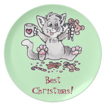 Best Christmas! Cat Plate plates