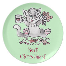 Best Christmas! Cat Plate