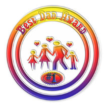 Best DAD Award Rainbow Family stickers
