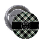 Best Dad Black Tartan Button