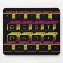 Best Dad Blocks Text Brown & Yellow Mousepad