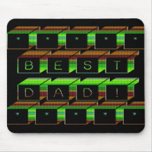 Best Dad Blocks Text Green and Brown Mousepad