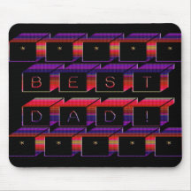 Best Dad Blocks Text Red & Purple Mouse Pad