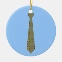 Best Dad Ever Dark Polka Dot Fake Tie Christmas Ornaments