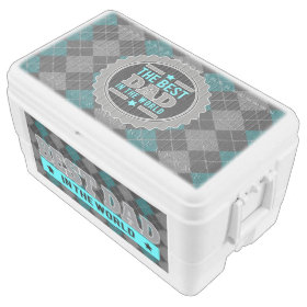 Best Dad in the World Argyle Patterned Igloo Ice Chest