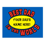 Best Dad in the World Customize Father's Day Post Card
